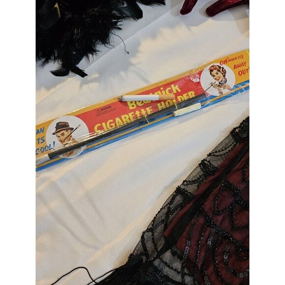 20s Gatsby Flapper Fringed Dress Complete Costume Halloween Stage Adult 14-16 L - Picture 3 of 10